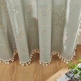 Joydeco Blue Floral Boho Curtains 84 Inch 2 Panels Rod Pocket view 9