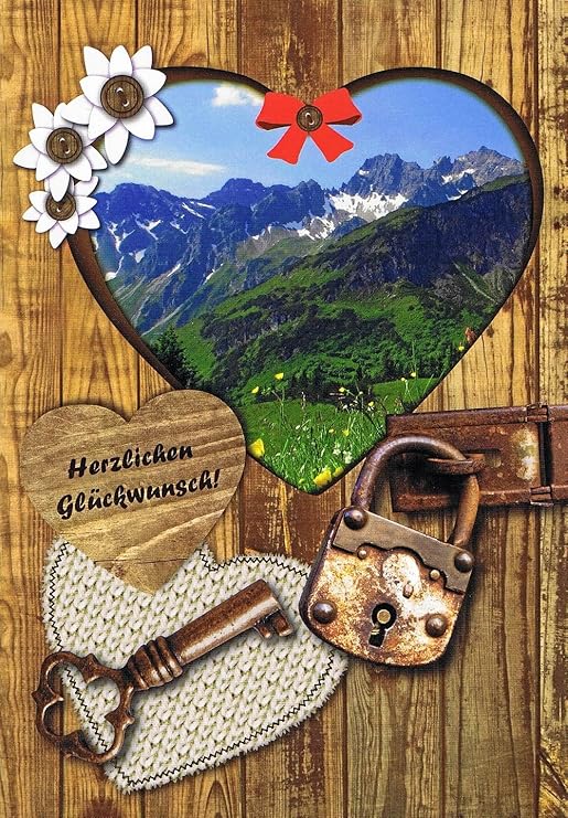 Hüttengaudi Grußkarte im TrachtenDesign Herzlichen Glückwunsch zum