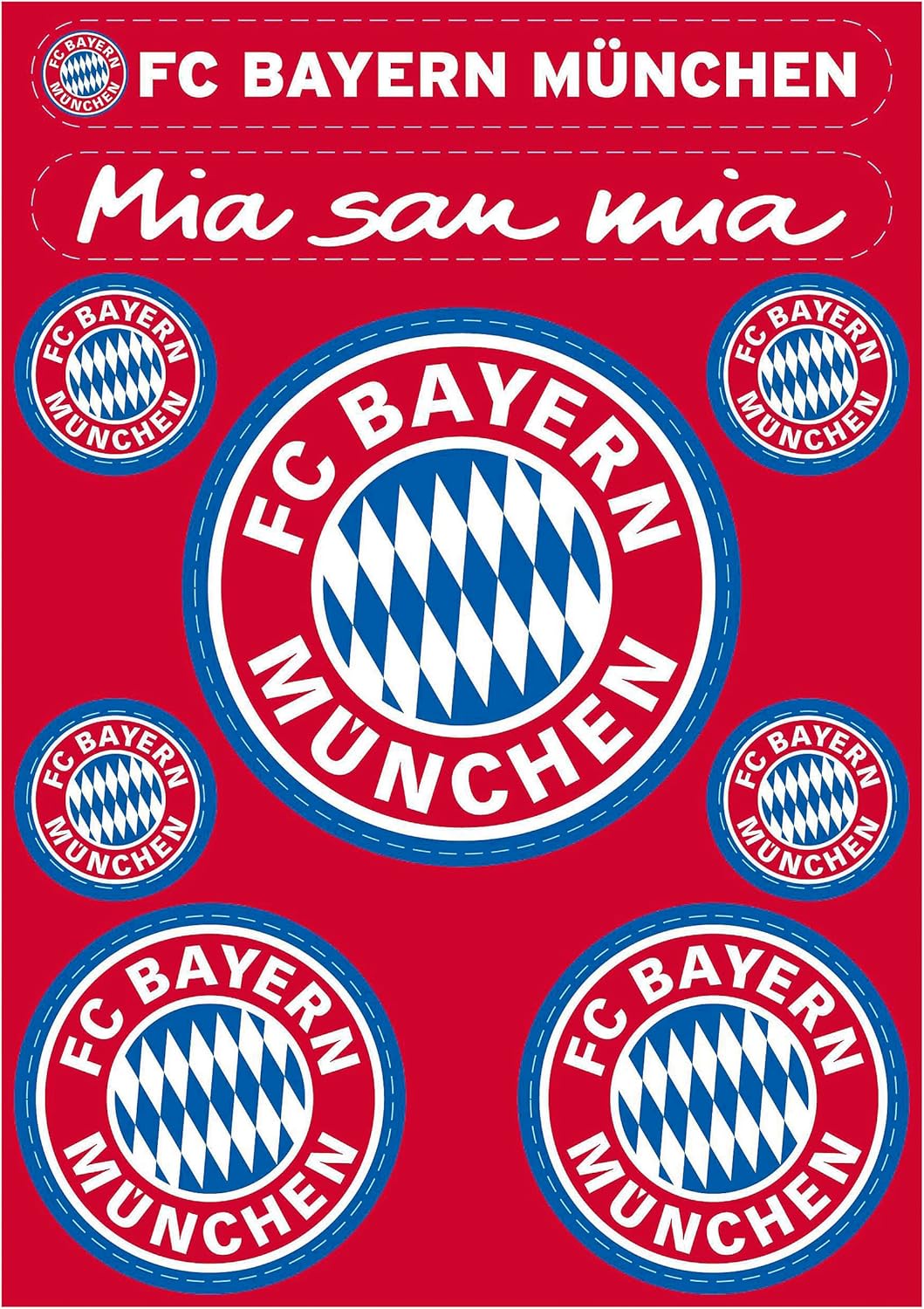 Face Card With Fc Bayern Munich Logo With Badge Sticker Sticker Etiqueta Engomada Autocollant Amazon Co Uk Sports Outdoors