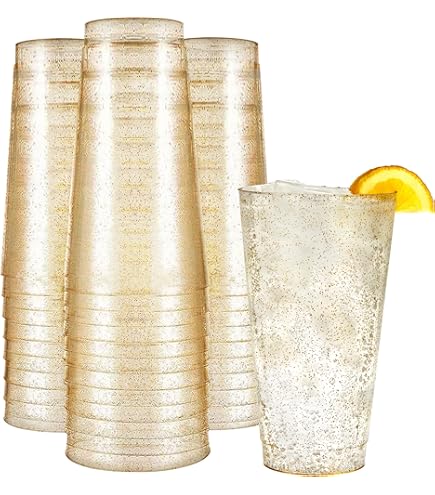 Amazon.com: Dualshine 100 Pack Gold Plastic Cups 16 oz,Disposable Cups for  Party,Heavy Duty Drinking Cups, Graduation Shot Cup for Wedding Birthday  Beer Taste Serving Snack Sample Tastings Barbecues Picnic : Sports &