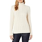 Amazon Essentials Women's Fisherman Cable Turtleneck Sweater (Available in Plus Size)