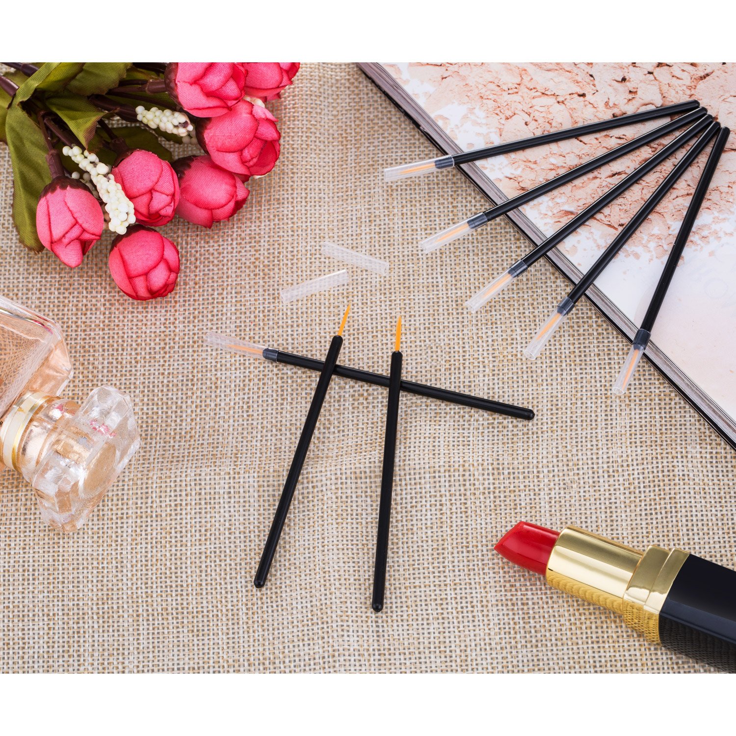 eBoot 150 Pack Disposable Eyeliner Brush Applicator Cosmetic Eye Wands Makeup Tool: Beauty