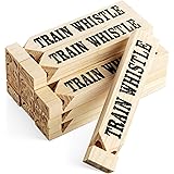 Wooden Train Whistles (Pack Of 12) Train Whistle for Kids Train Themed Party Favors, Noisemaker, Small Prize, Stocking Stuffe