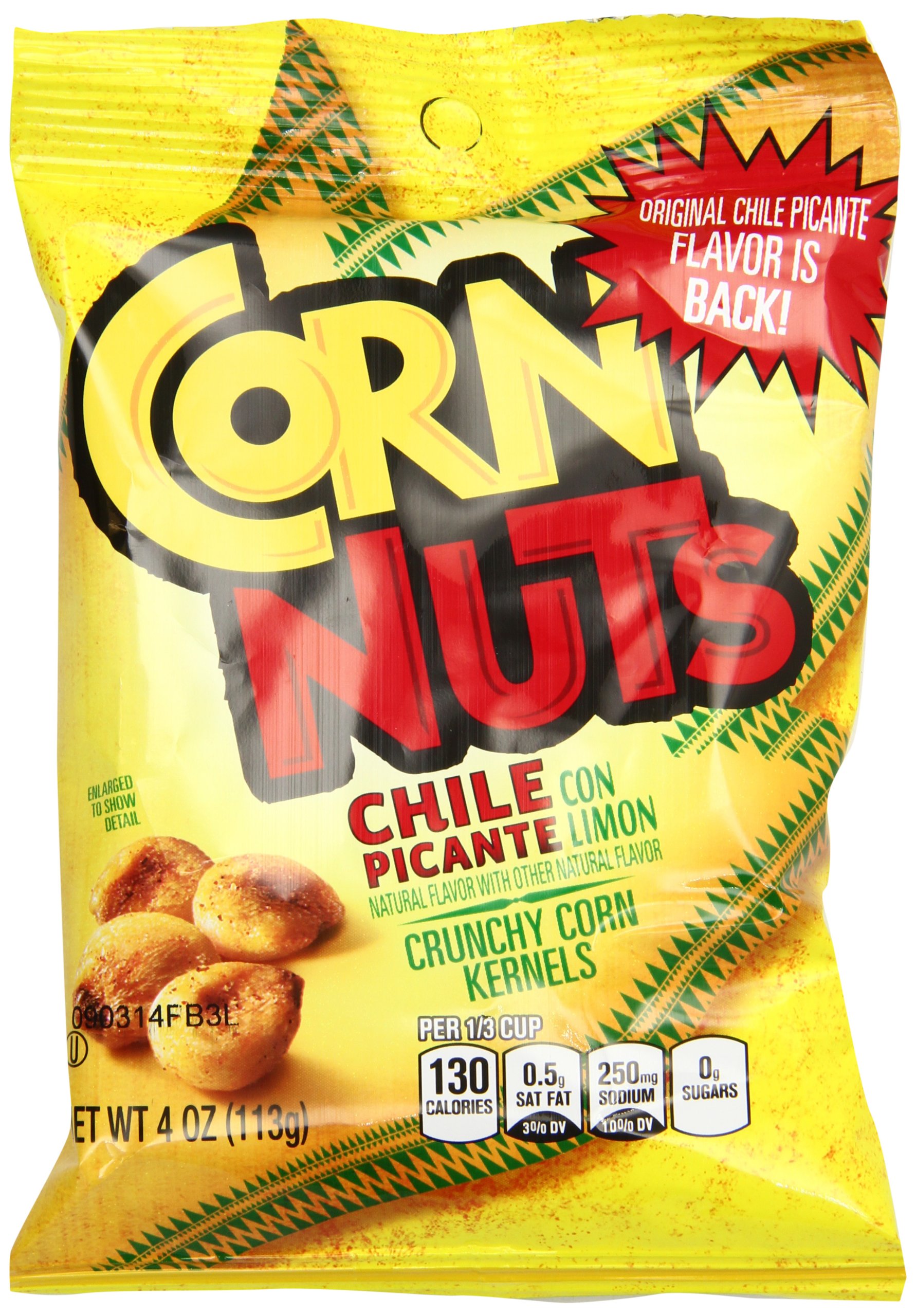 Corn Nuts Snack Mix Chili Picante Flavor 4 Ounce Bag (Pack of 12) Free