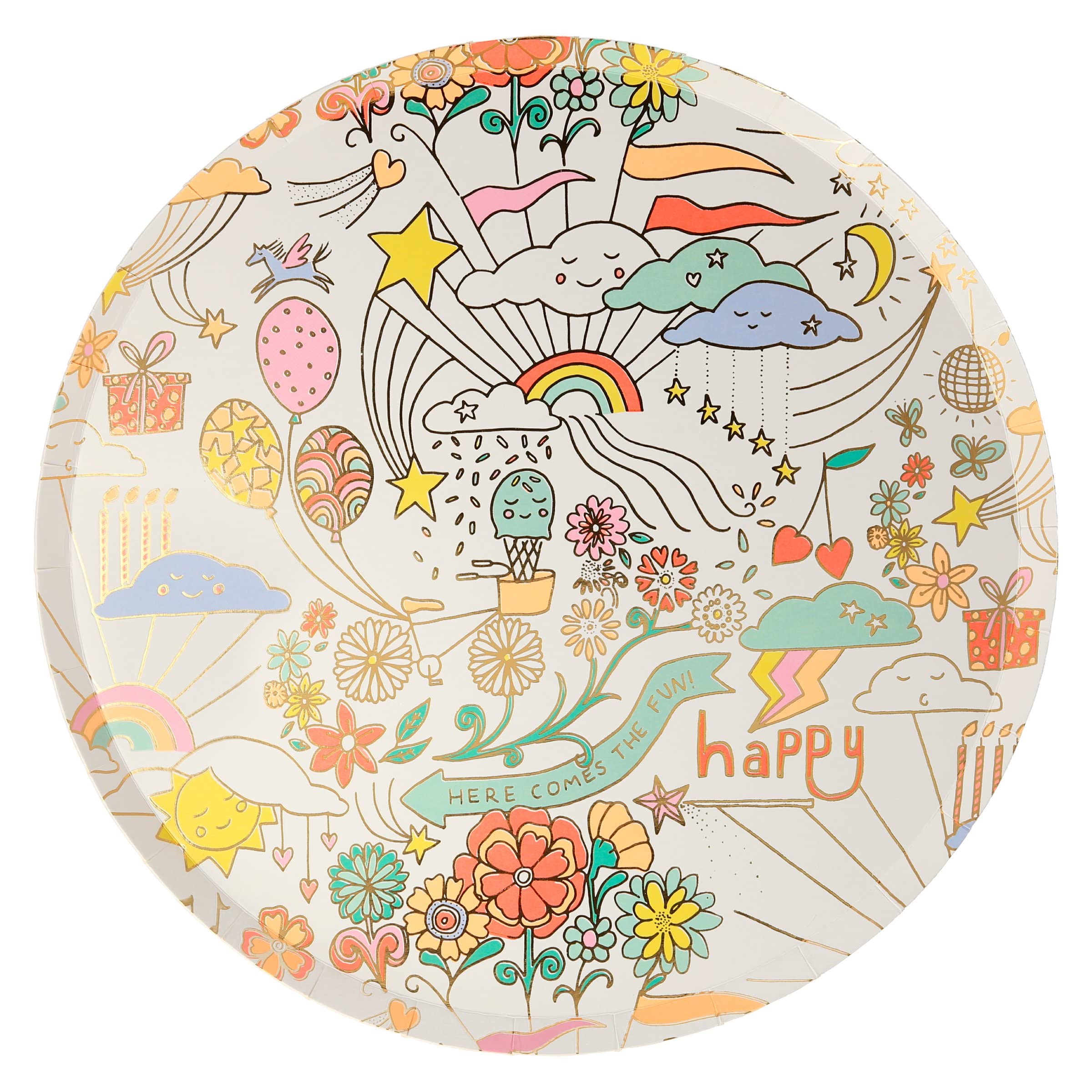 Meri Meri Happy Doodle Dinner Plates (Pack of 8)