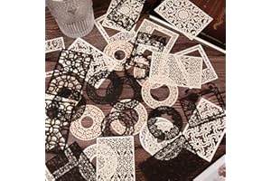 DREMISI 40 Pcs Vintage Scrapbooking Supplies Lace Scrapbook Paper Scrapbook Cutouts Hollow Frame Cutout Decorative Paper Junk