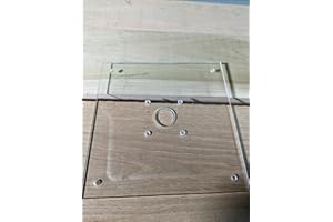 FASTFISH 1/4" thick plexiglass base plate for Ryobi one+ PCL424B and Rigid R860443 routers with a recess for bushings. (9" square)
