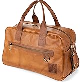 Berliner Bags Vintage Genuine Leather Duffle Bag Austin M for Travel or the Gym, Weekender Bag, Overnight Bag for Men and Women - Brown
