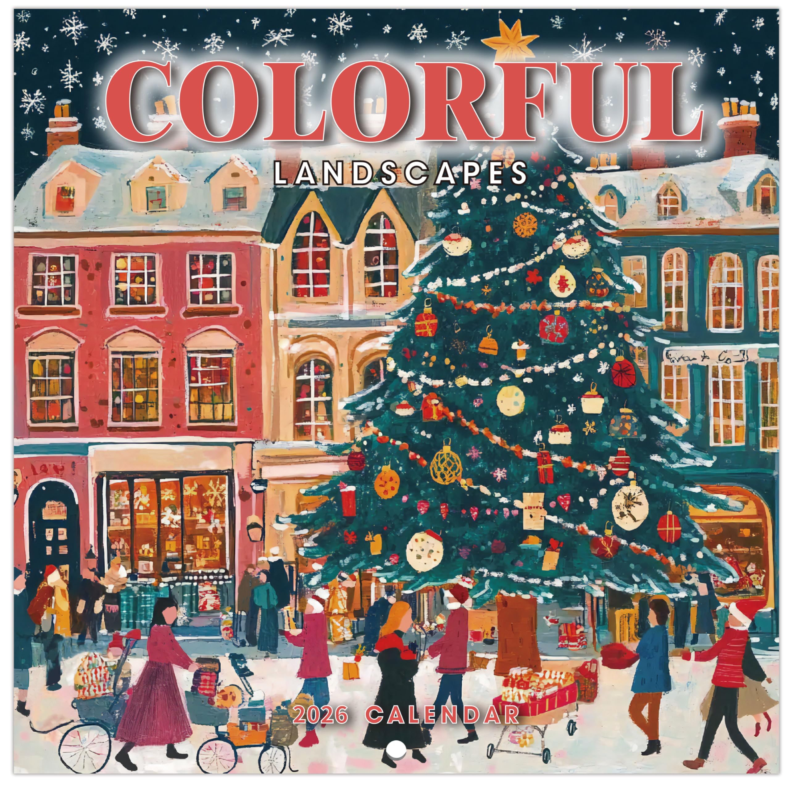 Photo 1 of 2026 Calendar - 2026 Wall Calendar 12 months from Jan. 2026 - Dec. 2026, 12" x 24" (Open), Colorful Landscapes Wall Calendar with Thick Paper & Marked Holidays