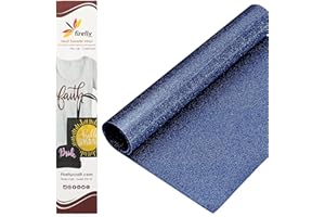 Firefly Craft Glitter Royal Blue - Heat Transfer Vinyl - Iron On Fabric Sheets for Shirt Transfers - Vinyl for Cricut - Heat Press Vinyl - Single Colors or Bundle Multipack- 1 Piece (12" X 20")