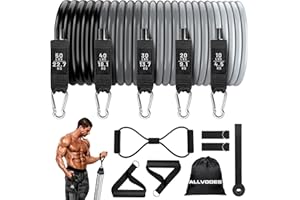 ALLVODESBANDS Resistance Bands, Resistance Band Set, Workout Bands, Exercise Bands for Men and Women, Exercise Bands with Door Anchor, Handles, Legs Ankle Straps for Muscle Training, Physical Therapy, Shape Body
