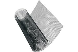 Modengzhe 40 x 13 inch Car Grill Mesh Sheet, Black Painted Aluminum Alloy Multifunctional Grille Mesh Roll, 3 x 6 mm Rhombic-Shape Grids