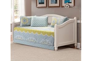 FANCY LINEN Fancy Collection 5pc Day Bed Quilted Coverlet Daybed Set New (Oslo Yellow)