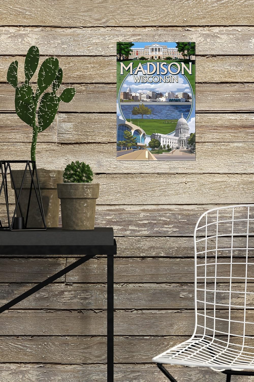 Amazon.com: Lantern Press Madi, Wisconsin - Montage Scenes (80x80 ...