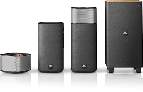 Philips Fidelio E5 (CSS7235Y/12) Surround-Sound-Lautsprecher für kabelloses Heimkino (Subwoofer, Bluetooth aptX, NFC), anthra