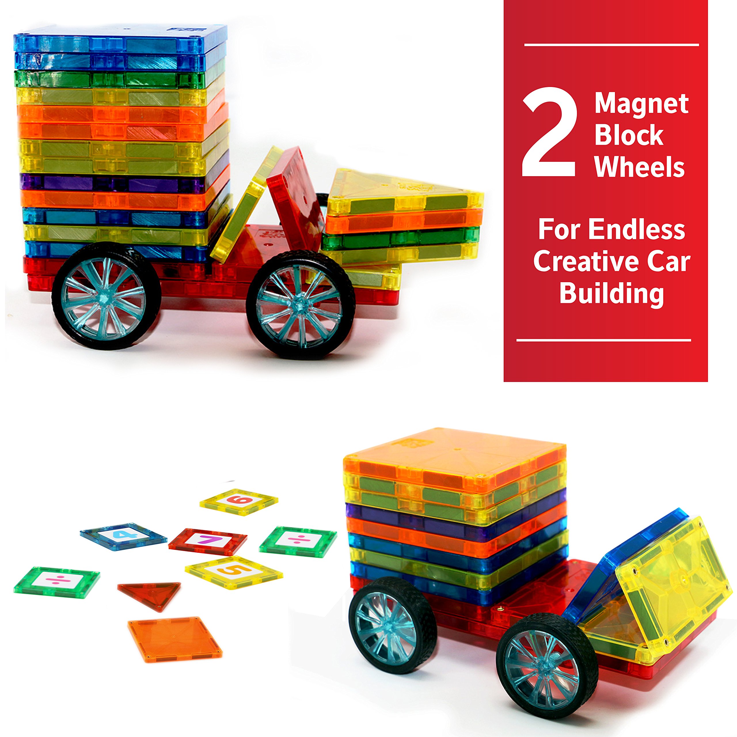 Blocks 128 Piece Set Tiles For Kids, With Strong Metallic Rivets 3D