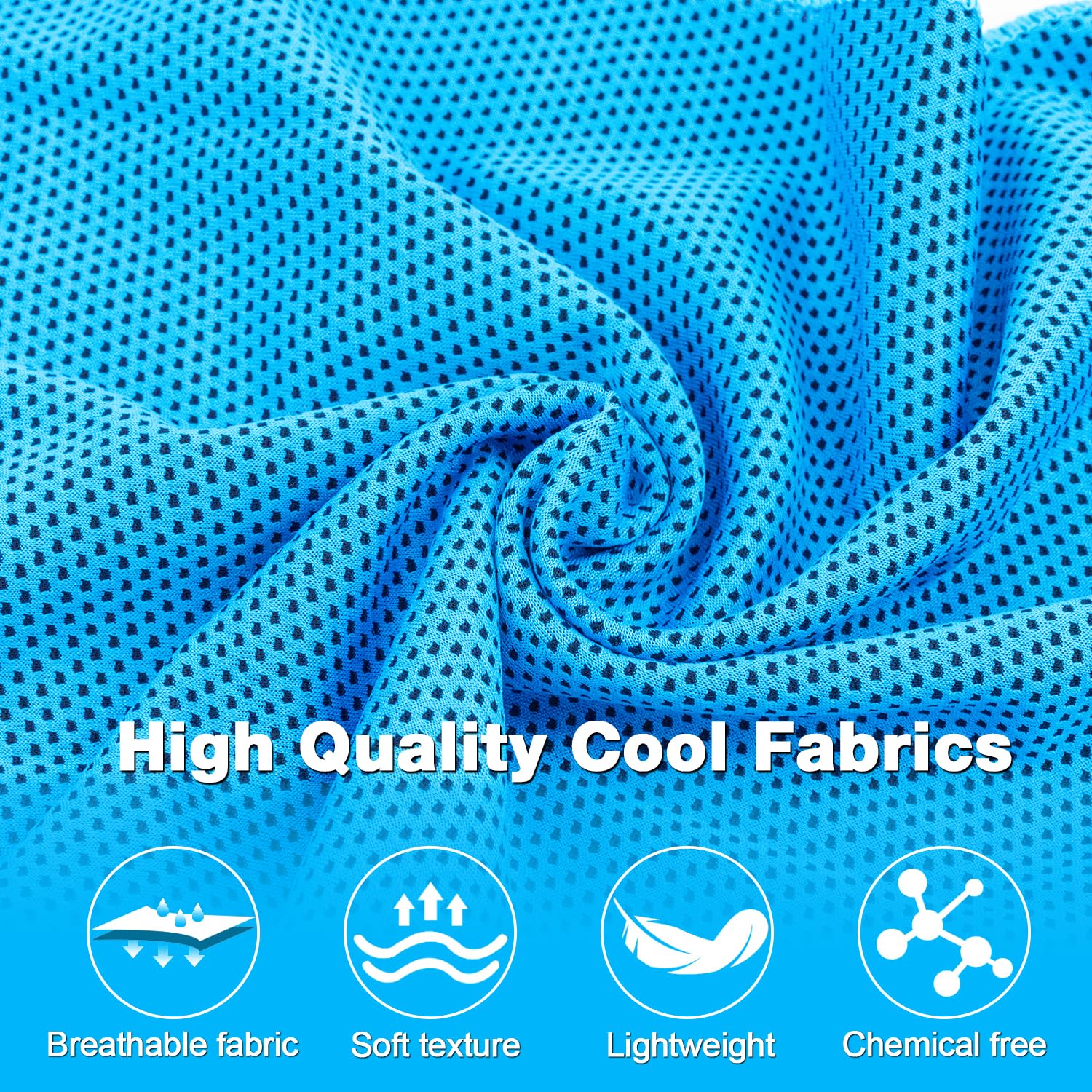 MENOLY 10 Pack Cooling Towels, Cooling Towels for Neck and Face, Sweat Microfiber Towel Soft Breathable Towel for Gym, Yoga, Camping, Running, Fitness, Workout & More Activities