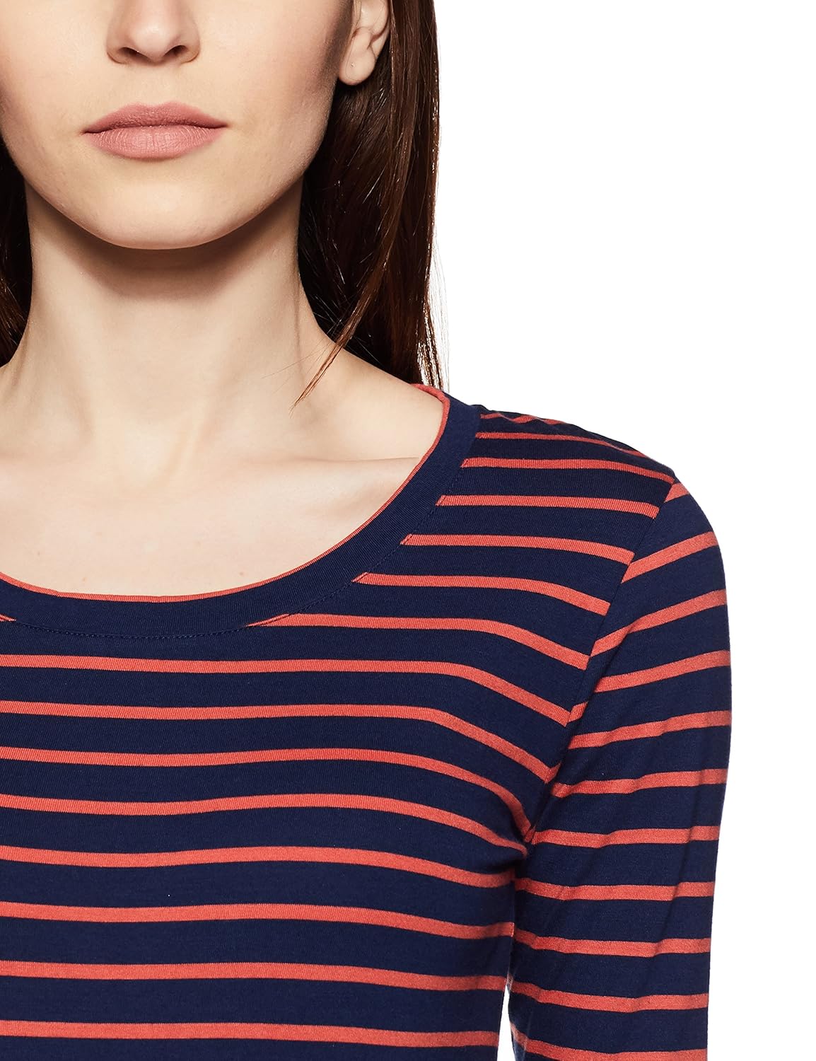 symbol amazon brand women's striped regular fit t-shirt