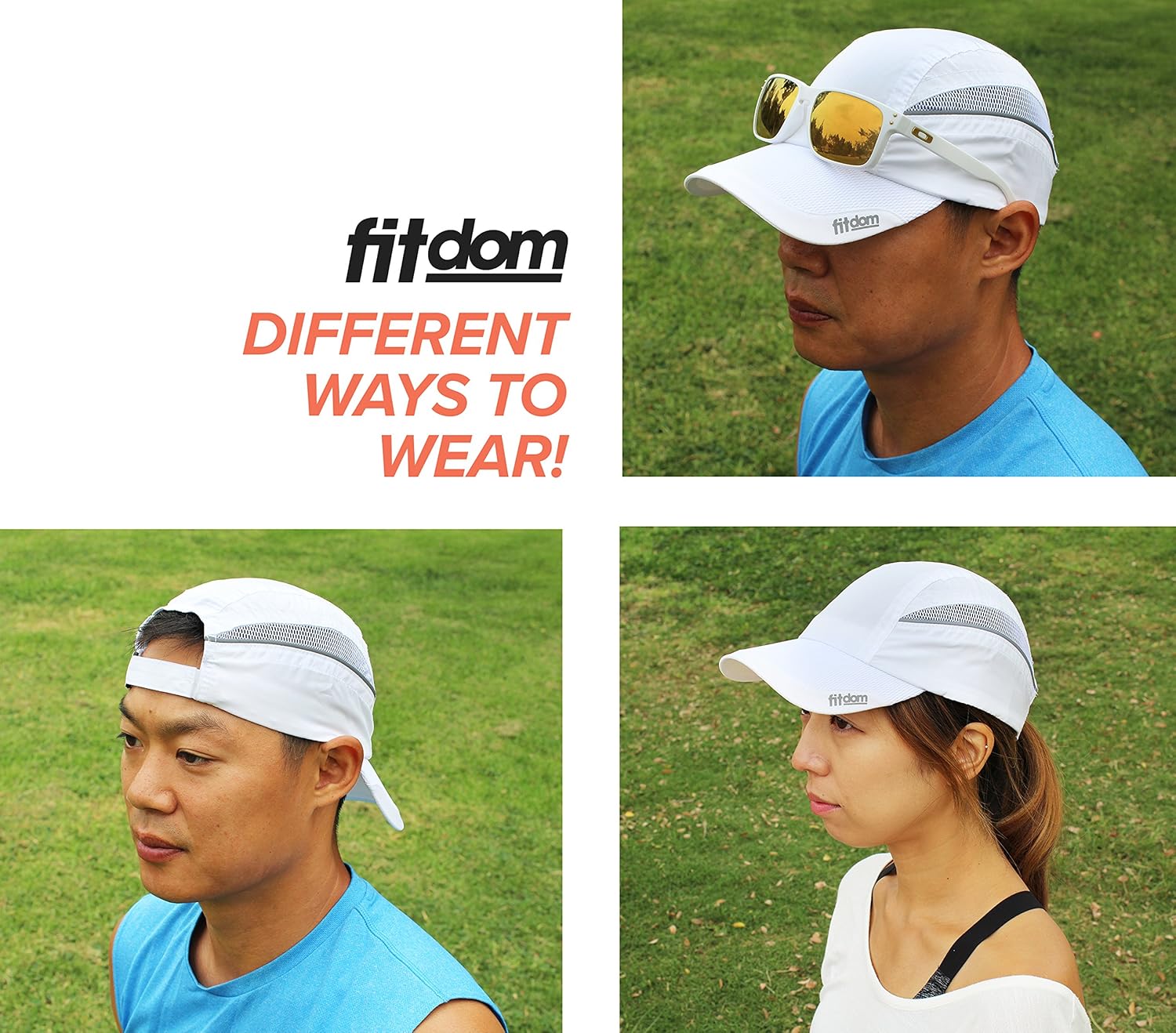 Fitdom Lightweight All Sports Cap Perfect Hat for Running, Hiking, Tennis, Golf White: Clothing