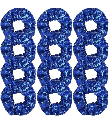 Amazon.com : 6pcs Disco Sequin Hair Scrunchies for Women 70s  display picture 3