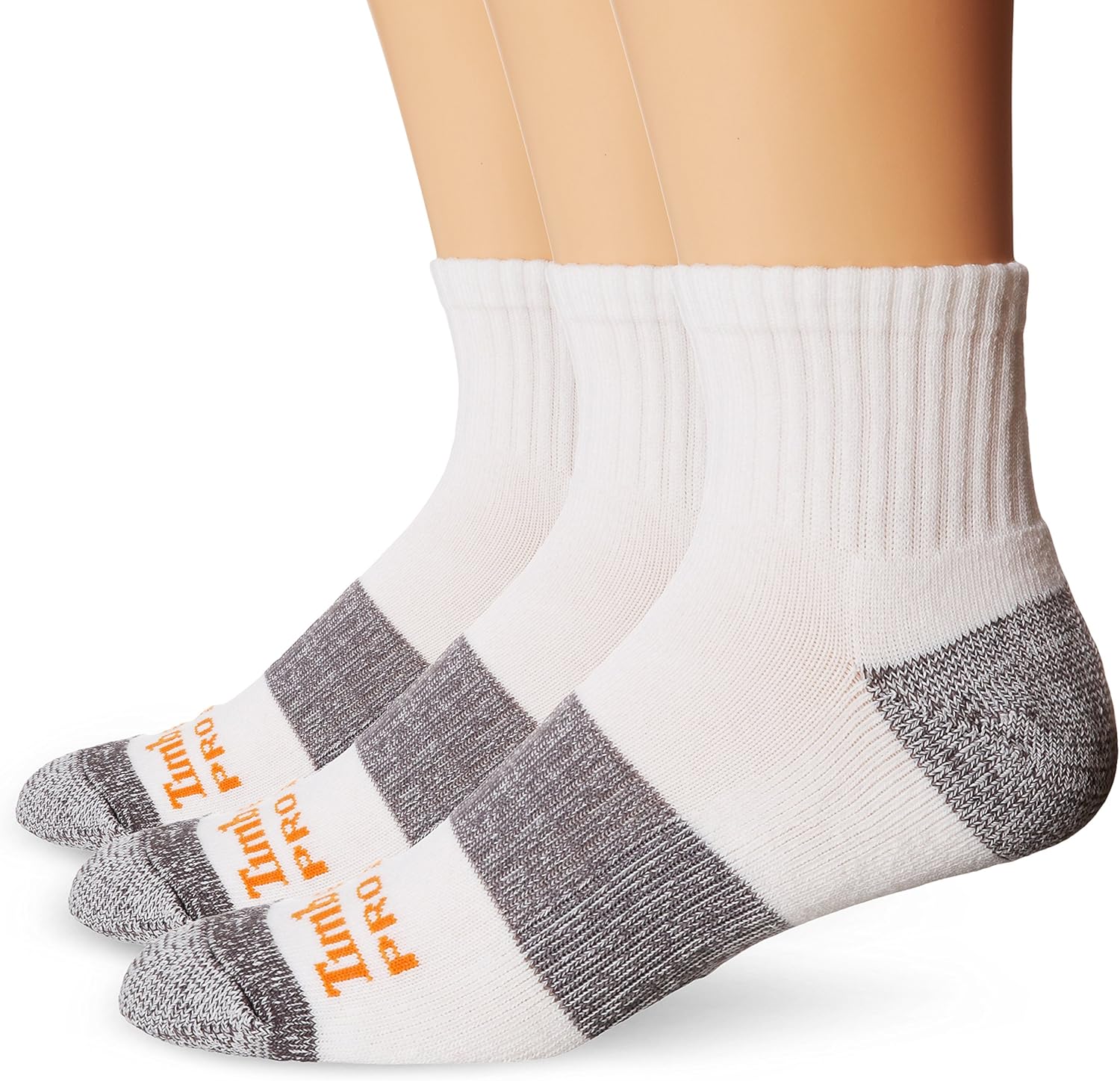 Timberland Pro Men's 3 Pack Reinforced Heel Toe Work Quarter Sock