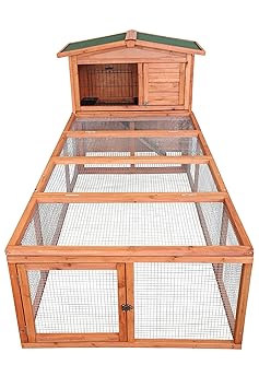 point-zoo Kleintierstall Hasenstall 101x54,5x100cm + Freigehege 181x90x48,5cm