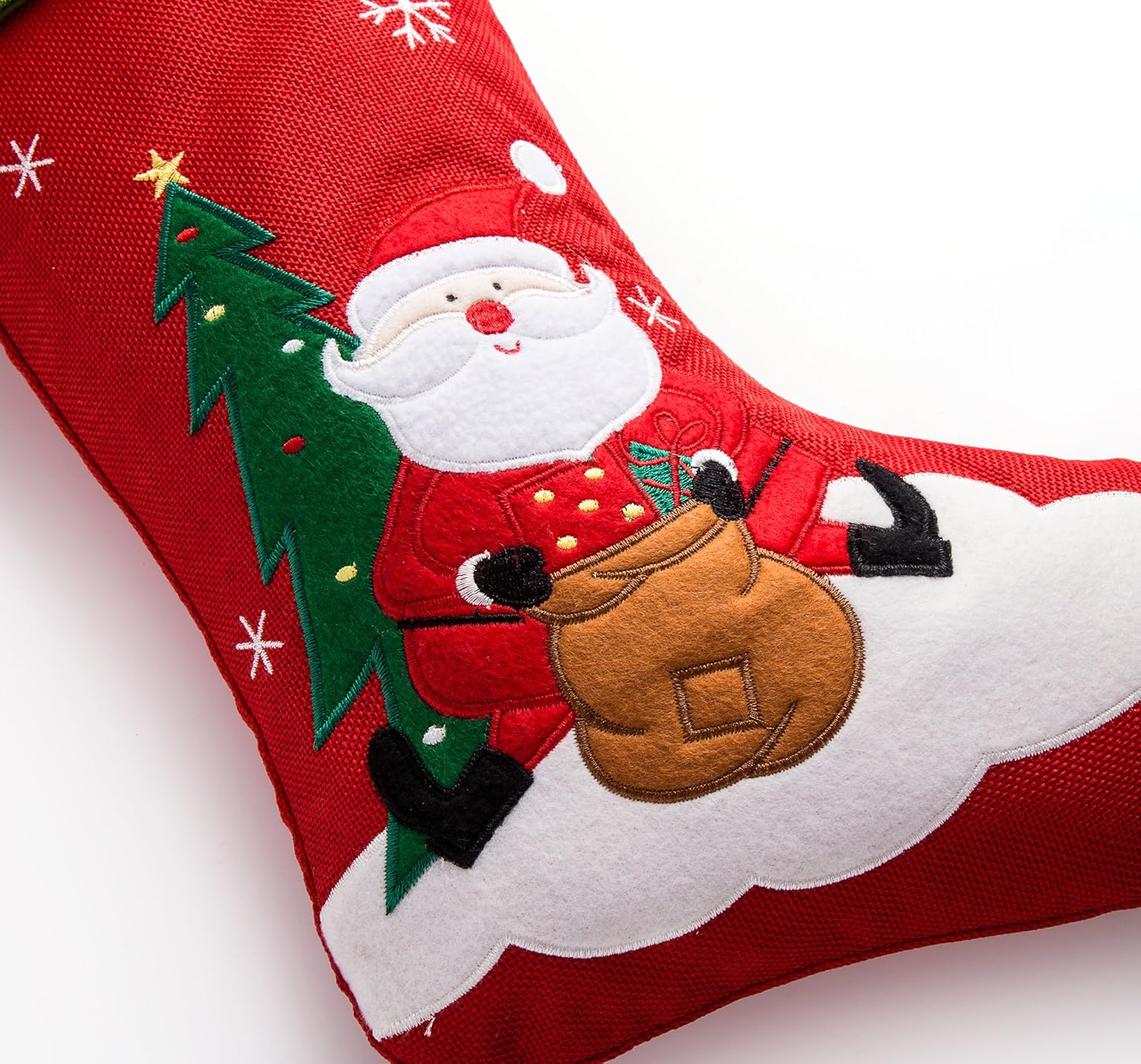 18" Burlap Christmas Stocking, Large Craft Socks Traditional Santa