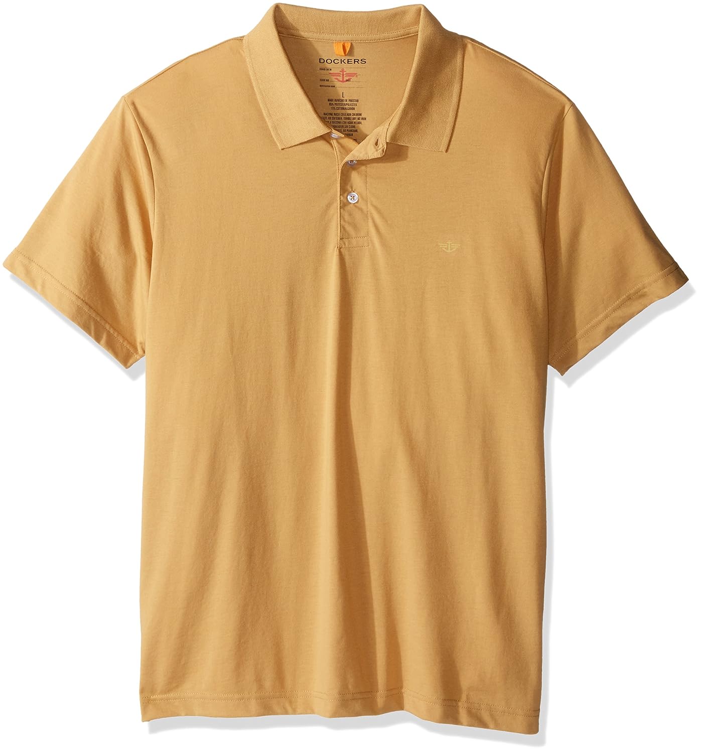 Buy Dockers Men's Washed Pique Polo Short Sleeve, Vintage Curry, Medium