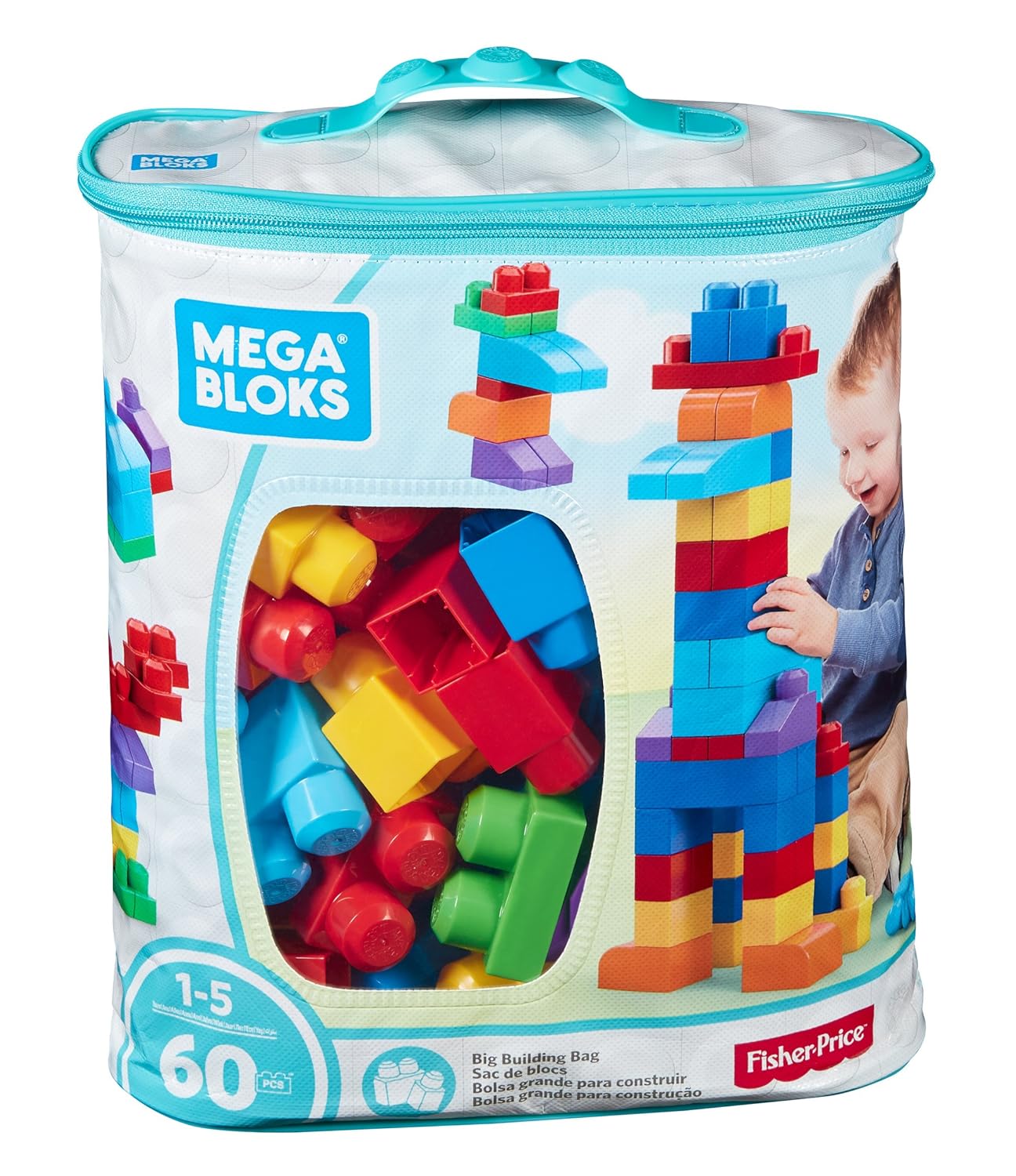 Mega Bloks Juego de construcción de piezas con bolsa ecológica clásica Mattel