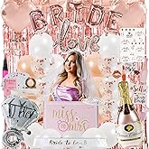Partyville Bachelorette Party Decorations - 120 Pc Bridal Shower Decorations w/ Bride To Be Sash, Bride Balloons, Bachelorett