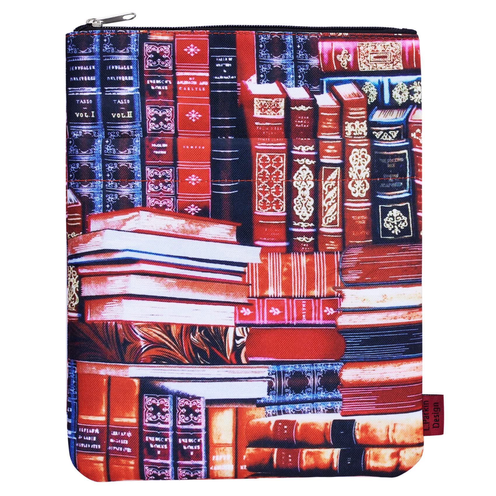 Classic Bookcase Book Sleeve Cover with Zip | 11x8.5 Inch Protective Book Pouch for Paperbacks & Hardcovers | Reading Lover Gift
