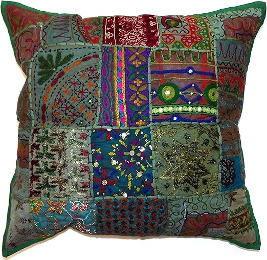 Amazon Com Sophia Art Indian Decorative Cushion Cover Cotton