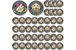 Landical 40 Pcs Military Challenge Coins Collection Set Bulk Veteran Day Appreciation Gift Commemorative Token for Men Women Husband Father Military Gift Memorial Keepsake Display(Classic)