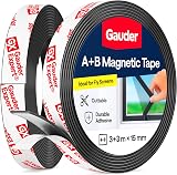 GAUDER A+B Magnetic Tape for Fly Screens 3+3 m Self-Adhesive 15 mm