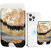 BayPastel X for MagSafe Card Wallet,Slim Leather Magnetic Phone Wallet Design Stick on Credit Card Holder for iPhone 15/14/13