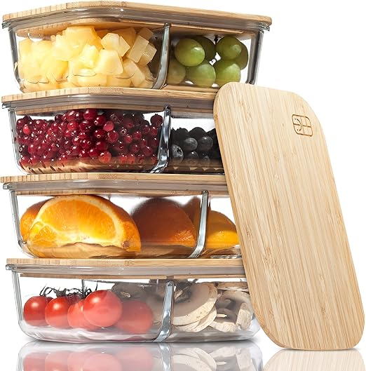 Lunch Glass Food Storage /& Organization Sets Meal Prep Containers With