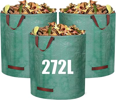 Newthinking 3 Pack Heavy Duty Garden Waste Bags 272 L Each with Handles and Hoop
