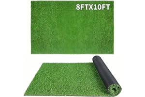XLX TURF Realistic Artificial Turf Grass 8 FT X 10 FT - Large Fake Grass Carpet Indoor Outdoor Rug for Patio Balcony Dogs Pets Kennel Flooring Kids Playground - Low Pile