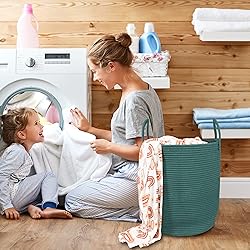 XUANGUO Cotton Rope Laundry Basket Hamper for
