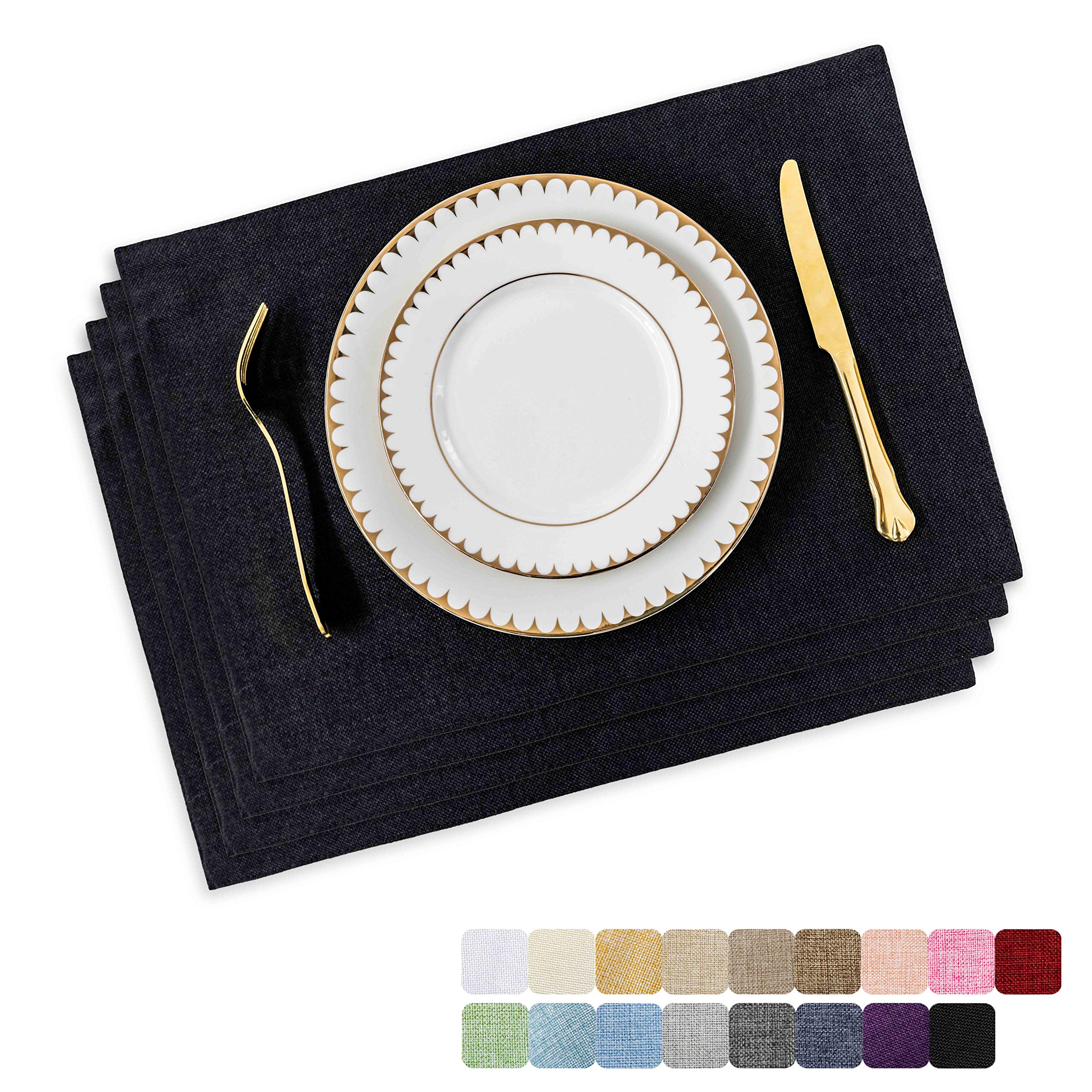 Buy Home Brilliant Placemats Set Of 4 Heat Resistant Dining Table Place Mats Kitchen Table Mats Black Online At Desertcart Maldives