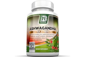 BRI Nutrition 1000 mg Pure Ashwagandha Root Powder, 90 Count