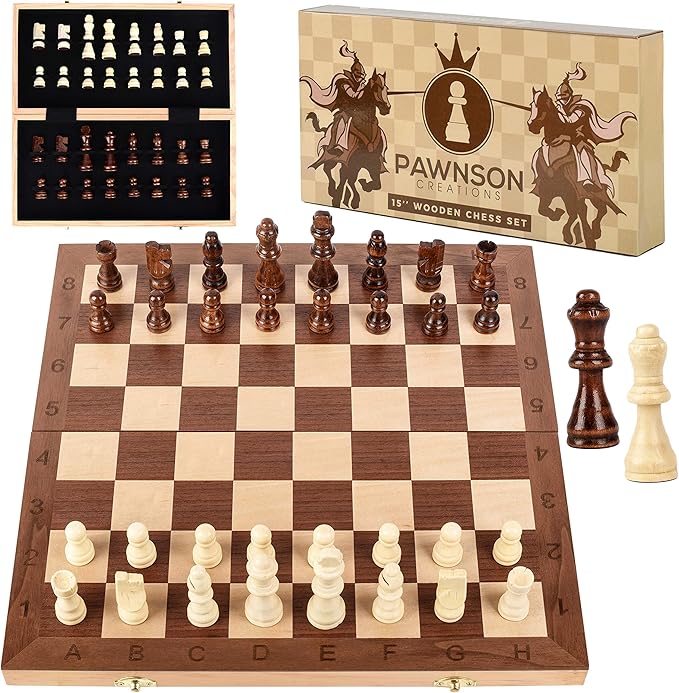 Wooden Chess Set for Kids and Adults 15 Staunton Chess Set Large