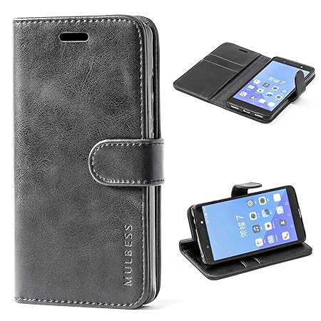 Mulbess Ledertasche im Ständer Book Case / Kartenfach für Huawei Honor 7 / Honor 7 Premium Tasche Hülle Leder Etui,Schwarz