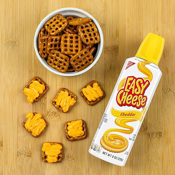 EASY CHEESE CHEDDAR CHEESE SNACK, 8 OZ