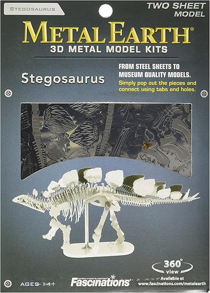Amazon Com Fascinations Metal Earth Stegosaurus Skeleton 3d Metal Model Kit Toys Games