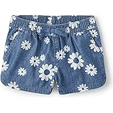 The Children's Place Baby Girls' and Toddler Pull on Chambray Shorts