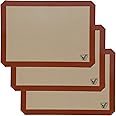 Silicone Baking Mat - Set of 3 Half Sheet (Thick & Large 11 5/8" x 16 1/2") - Non Stick Silicon Liner for Bake Pans & Rolling