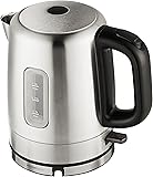 AmazonBasics Stainless Steel Portable Fast, Electric Hot Water Kettle for Tea and Coffee, 1 Liter, Silver