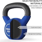 PROIRON 10kg Neoprene Kettlebell Cast Iron Flat Bottom Colour Code view 5