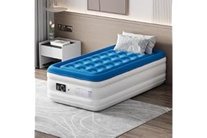 COTUBLR Matelas gonflable pour lit jumeau avec pompe intégrée, lit gonflable en 3 minutes, auto-gonflage/dégonflage rapide, 4